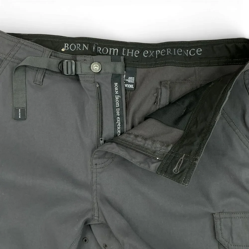 prAna Men’s Zogger Jogger Pants 35x30 Gray Cargo Nylon Belted Gorpcore Hiking - Picture 5 of 10